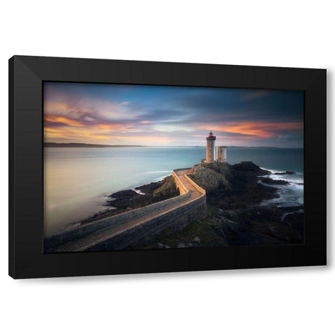 Le Phare Du Petit Minou Black Modern Wood Framed Art Print by Carozzi, Fiorenzo