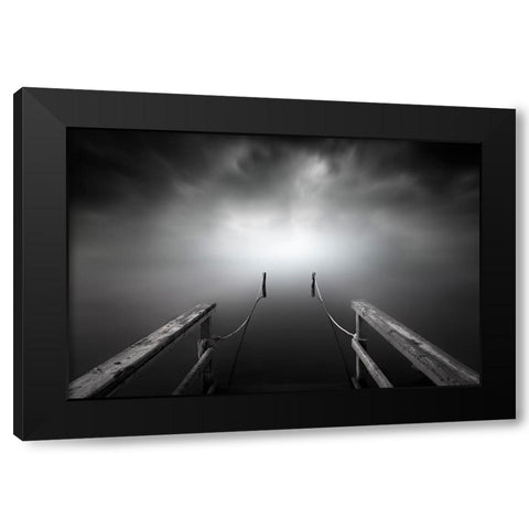 The Place Black Modern Wood Framed Art Print with Double Matting by Guerola, Joaquin