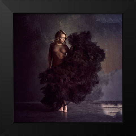 Nicole Black Modern Wood Framed Art Print by Darzi, Mike