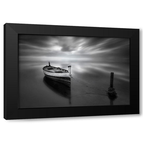 The Boat Ii Black Modern Wood Framed Art Print with Double Matting by Guerola, Joaquin
