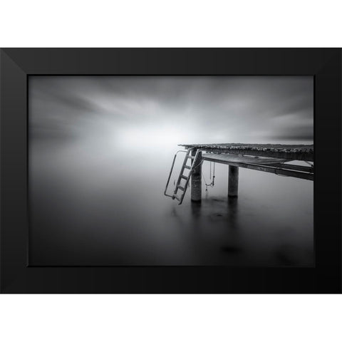 The Pier Iii Black Modern Wood Framed Art Print by Guerola, Joaquin