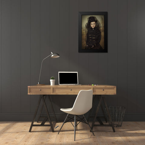 English Lady Black Modern Wood Framed Art Print by Kayen-Mouthaan, Carola