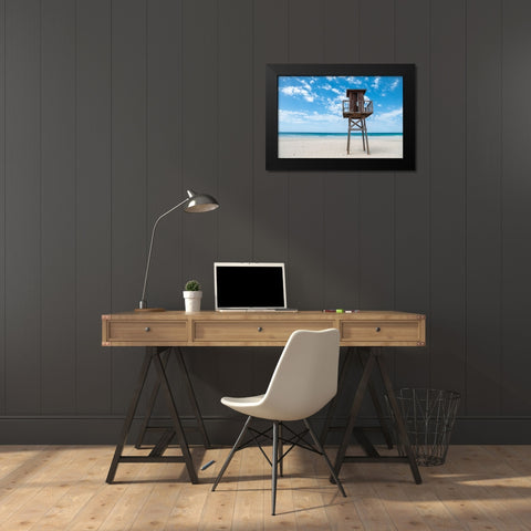 Tower In Paradise Black Modern Wood Framed Art Print by Palacios Prieto, Javier