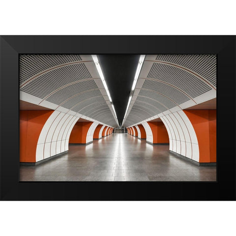 West Station Black Modern Wood Framed Art Print by Reichert, Renate