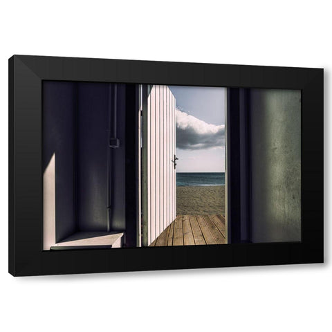 Got To Get Out Black Modern Wood Framed Art Print by Pino, Emilio