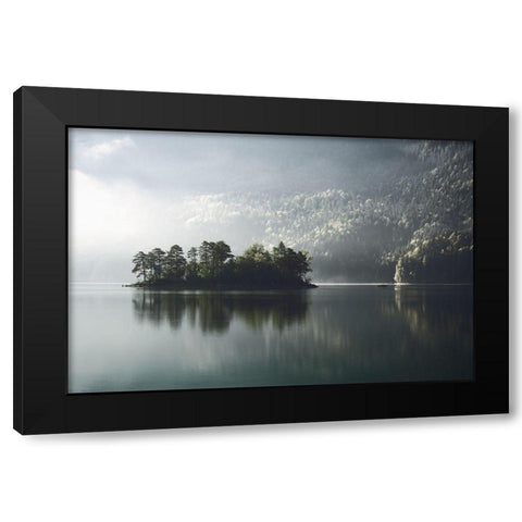 Morning Fog Clearing Black Modern Wood Framed Art Print with Double Matting by Rauwerdink, Jan