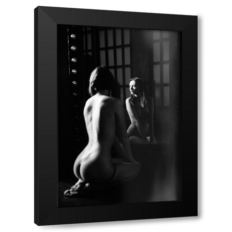Disha Black Modern Wood Framed Art Print by Shaburova, Elizaveta