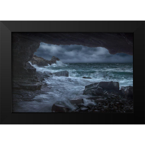 Byrons Cave Black Modern Wood Framed Art Print by Lazzarotti, Paolo