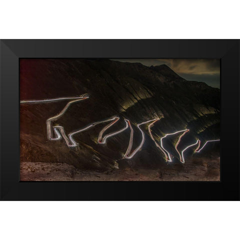 Passo Dello Stelvio Black Modern Wood Framed Art Print by Caleffi, Emanuele