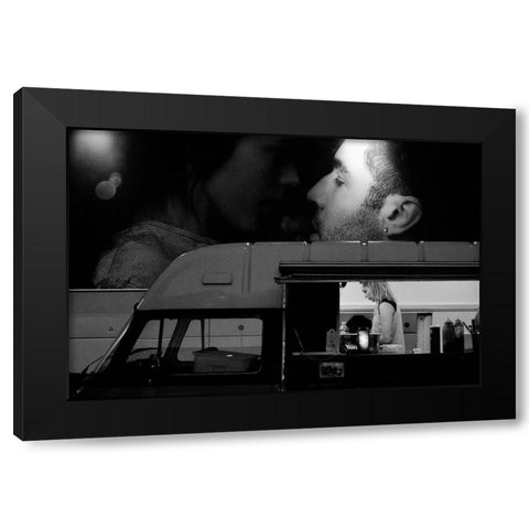 Paris Black Modern Wood Framed Art Print with Double Matting by Muroiwa, Go