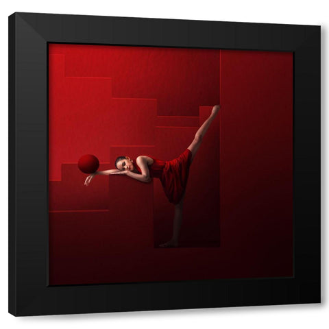 Blood Moon Prophecy Black Modern Wood Framed Art Print with Double Matting by Hardibudi