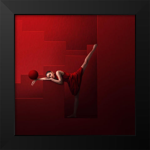 Blood Moon Prophecy Black Modern Wood Framed Art Print by Hardibudi