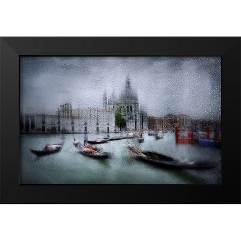 It Was Raining In Venice Black Modern Wood Framed Art Print by Osuna, Fran