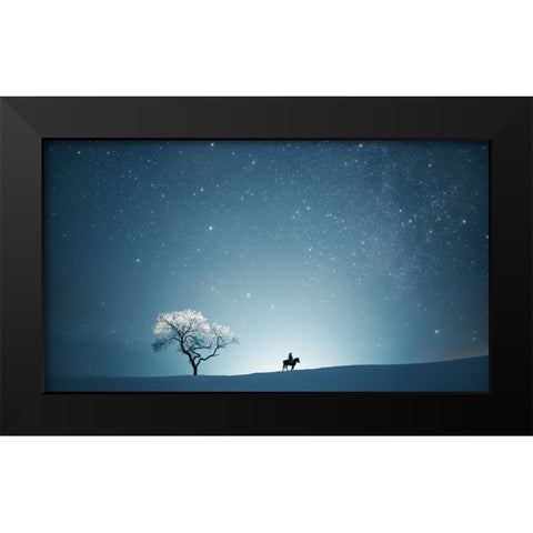 A Starry Night Black Modern Wood Framed Art Print by Z, Bingo