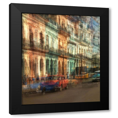 Colores De La Habana Black Modern Wood Framed Art Print with Double Matting by Labagnara, Roxana