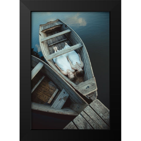 Boats Black Modern Wood Framed Art Print by Gorecka, Dorota