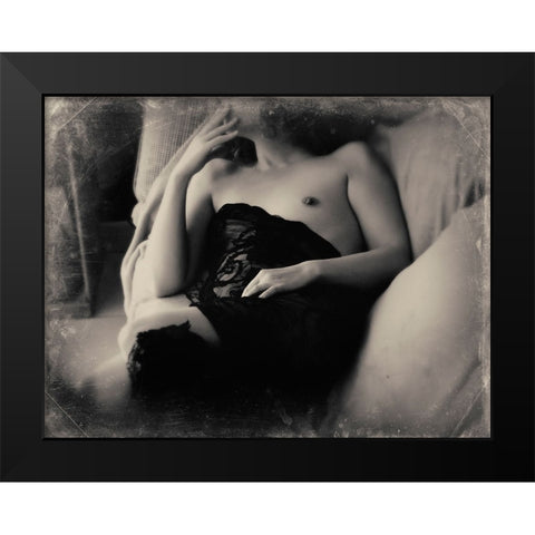 Untitled Black Modern Wood Framed Art Print by Bousca, Bogdan