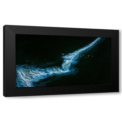 Dances With Waves Black Modern Wood Framed Art Print with Double Matting by J. Chen, John