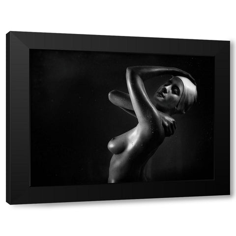 Lady In The Shower Black Modern Wood Framed Art Print with Double Matting by Droste, Holger