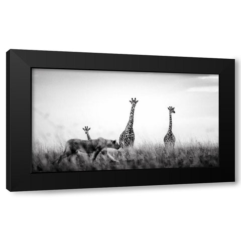 Watching Tower Black Modern Wood Framed Art Print by Alfraid, Husain