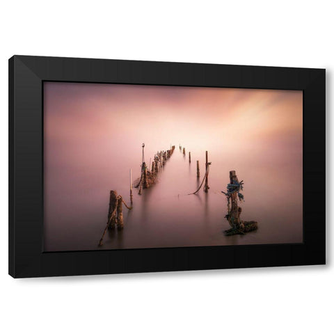 Sticks Black Modern Wood Framed Art Print by Guerola, Joaquin