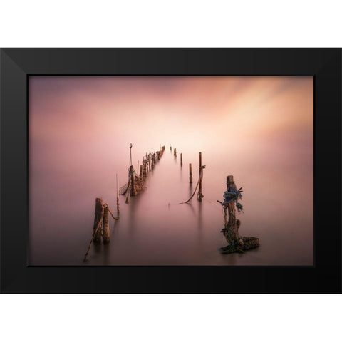 Sticks Black Modern Wood Framed Art Print by Guerola, Joaquin