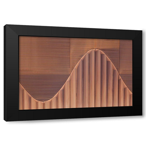 Wavelength Black Modern Wood Framed Art Print with Double Matting by Van De, Jeroen