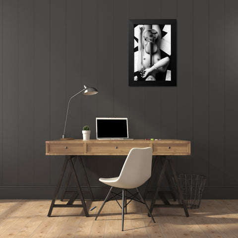 Body Of Music Black Modern Wood Framed Art Print by McCracken, David