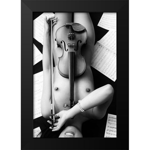 Body Of Music Black Modern Wood Framed Art Print by McCracken, David