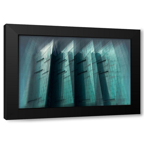 Blades Black Modern Wood Framed Art Print by aRRO