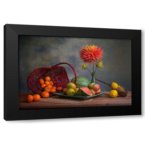 Fruits Black Modern Wood Framed Art Print with Double Matting by Jacobs, Lydia