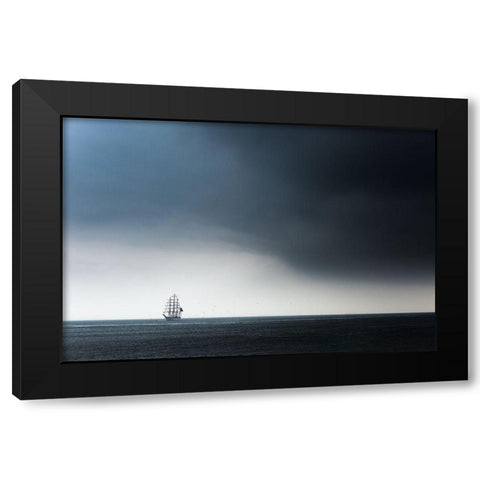 Cisne Branco Black Modern Wood Framed Art Print by Drijfhamer, Ton