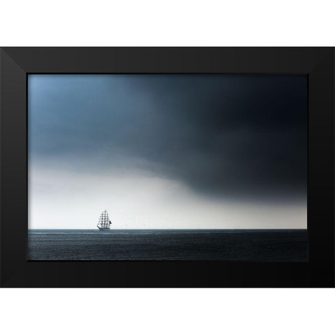 Cisne Branco Black Modern Wood Framed Art Print by Drijfhamer, Ton