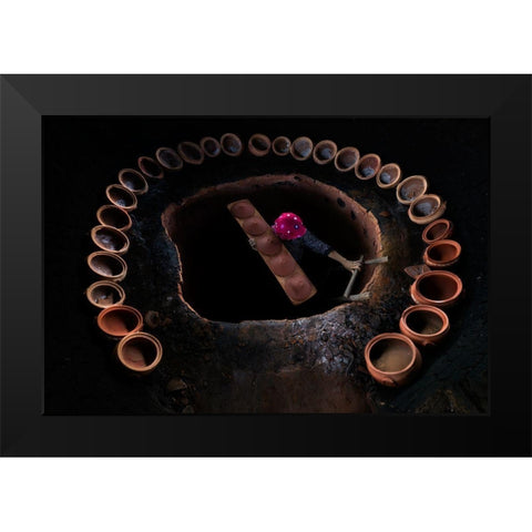 A?Apmlek Black Modern Wood Framed Art Print by Baser, Caner