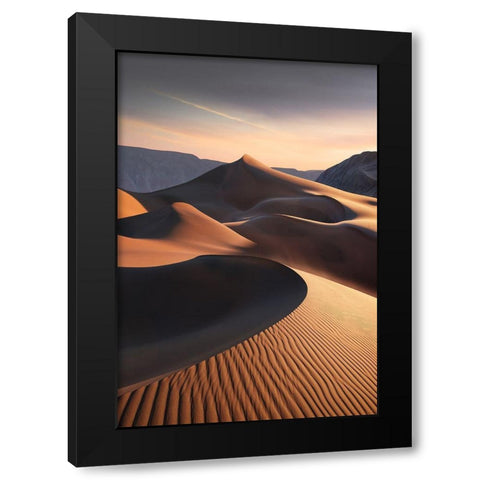Badain Jaran Desert Black Modern Wood Framed Art Print with Double Matting by Shanyewuyu