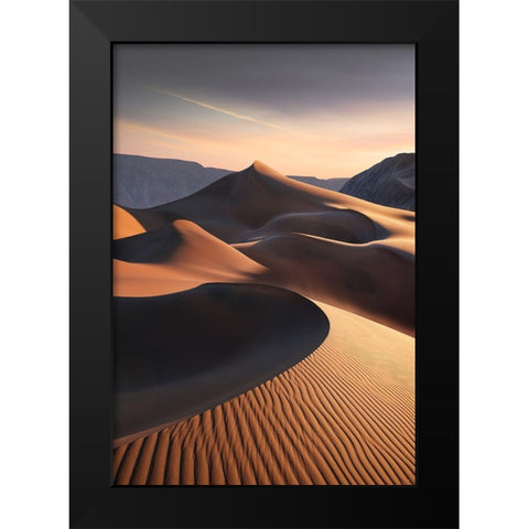Badain Jaran Desert Black Modern Wood Framed Art Print by Shanyewuyu
