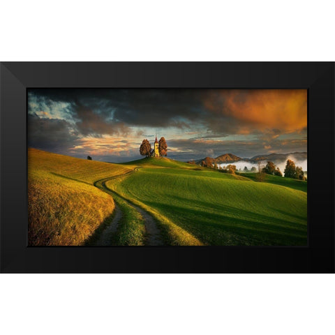 Evening Light... Black Modern Wood Framed Art Print by Browko, Krzysztof