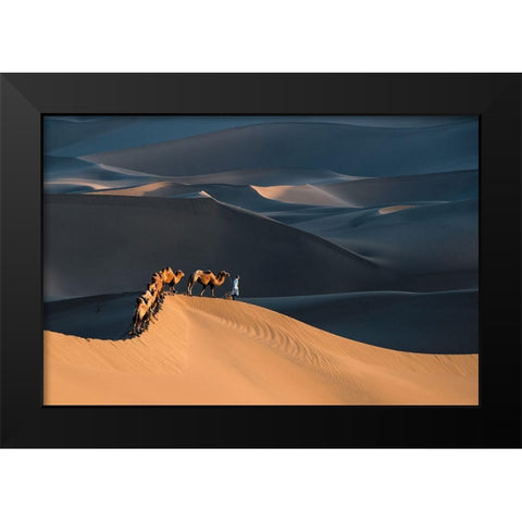 Desert Boat Black Modern Wood Framed Art Print by Liu, Richard