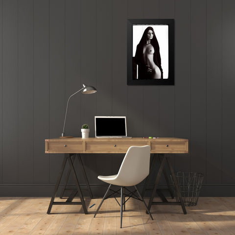 Modesty Black Modern Wood Framed Art Print by Goryunov, Georgy