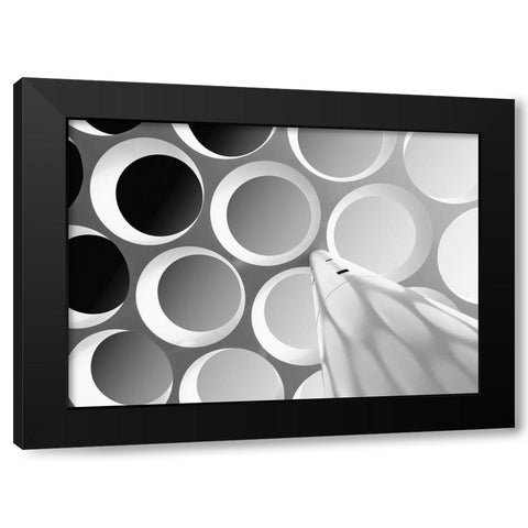 Around The Curves Black Modern Wood Framed Art Print by Van Son, Greetje