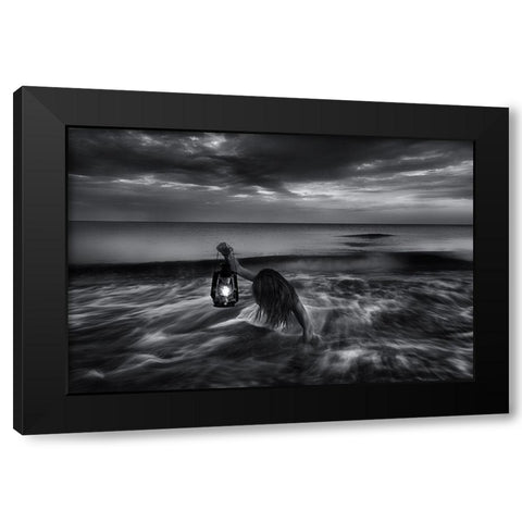 Lost Black Modern Wood Framed Art Print with Double Matting by Kaimaki, Maria