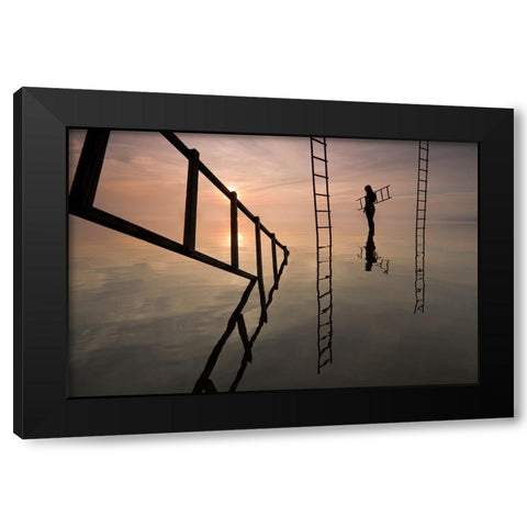 Untitled Black Modern Wood Framed Art Print by Paradowski, Leszek