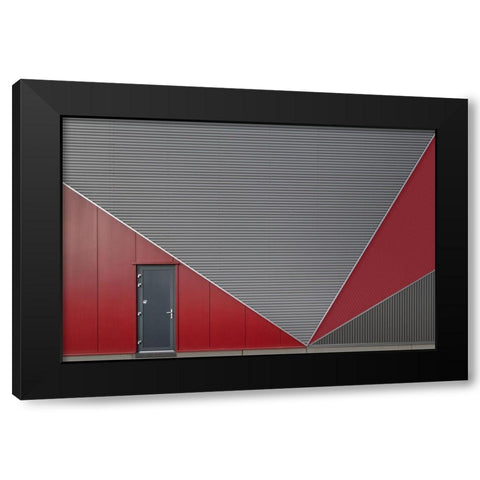 The Black Door Black Modern Wood Framed Art Print with Double Matting by Luycx, Theo