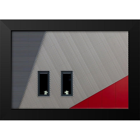 The White Lions Black Modern Wood Framed Art Print by Luycx, Theo