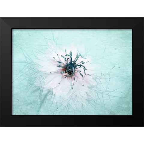 Misty Blue Black Modern Wood Framed Art Print by Parker, Jacky