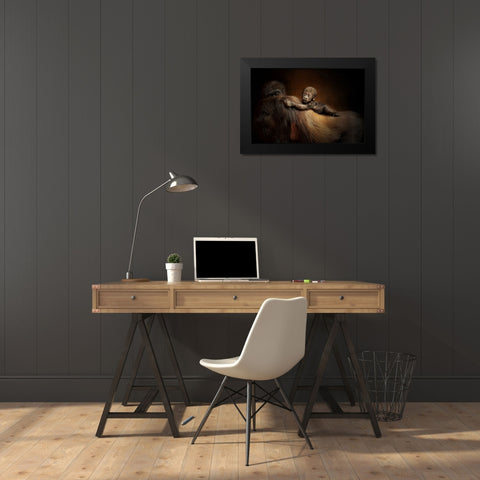 New Life Black Modern Wood Framed Art Print by Wenner-Braun, Antje