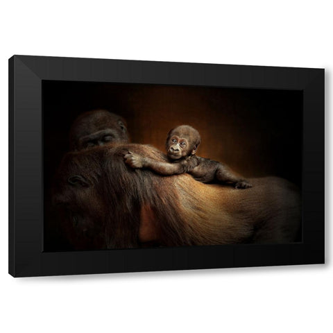 New Life Black Modern Wood Framed Art Print by Wenner-Braun, Antje