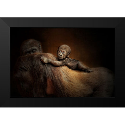 New Life Black Modern Wood Framed Art Print by Wenner-Braun, Antje