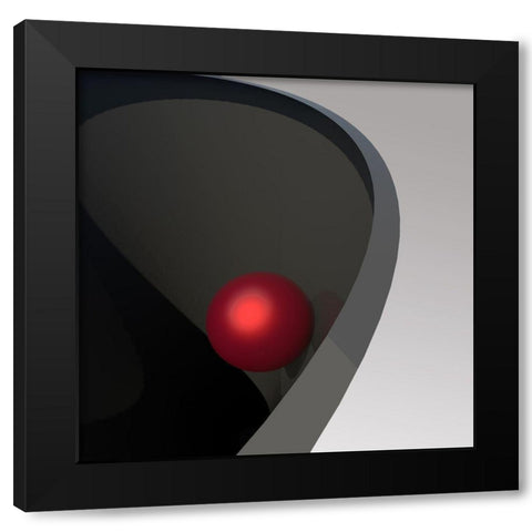 Metal Ball In Bowl Black Modern Wood Framed Art Print by Bunjamin, Antonyus