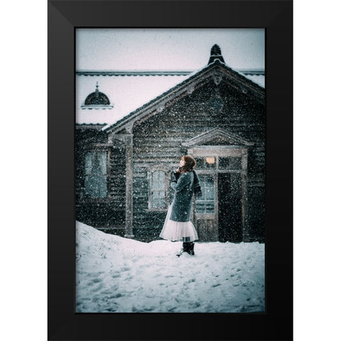 Snow Day Black Modern Wood Framed Art Print by Ishijima, Nobu